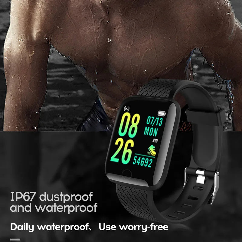 Smartwatch D13 para Homens, Monitor de Pressão Arterial, à Prova d'Água, Smartwatch para Mulheres, Monitor de Frequência Cardíaca, Rastreador de Fitness Esportivo para Android e IOS.